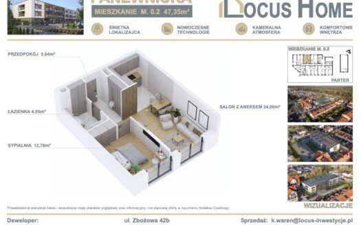 Nowoczesne 2-pokojowe mieszkanie z OGRÓDKIEM