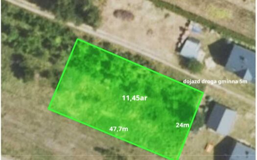 Działka 11,45ar w Jasionce z pozwoleniem na budowę