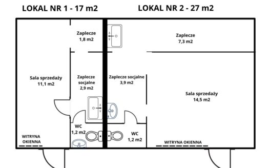 Lokal Handlowo – usługowy 27 mkw. ul. Wybickiego